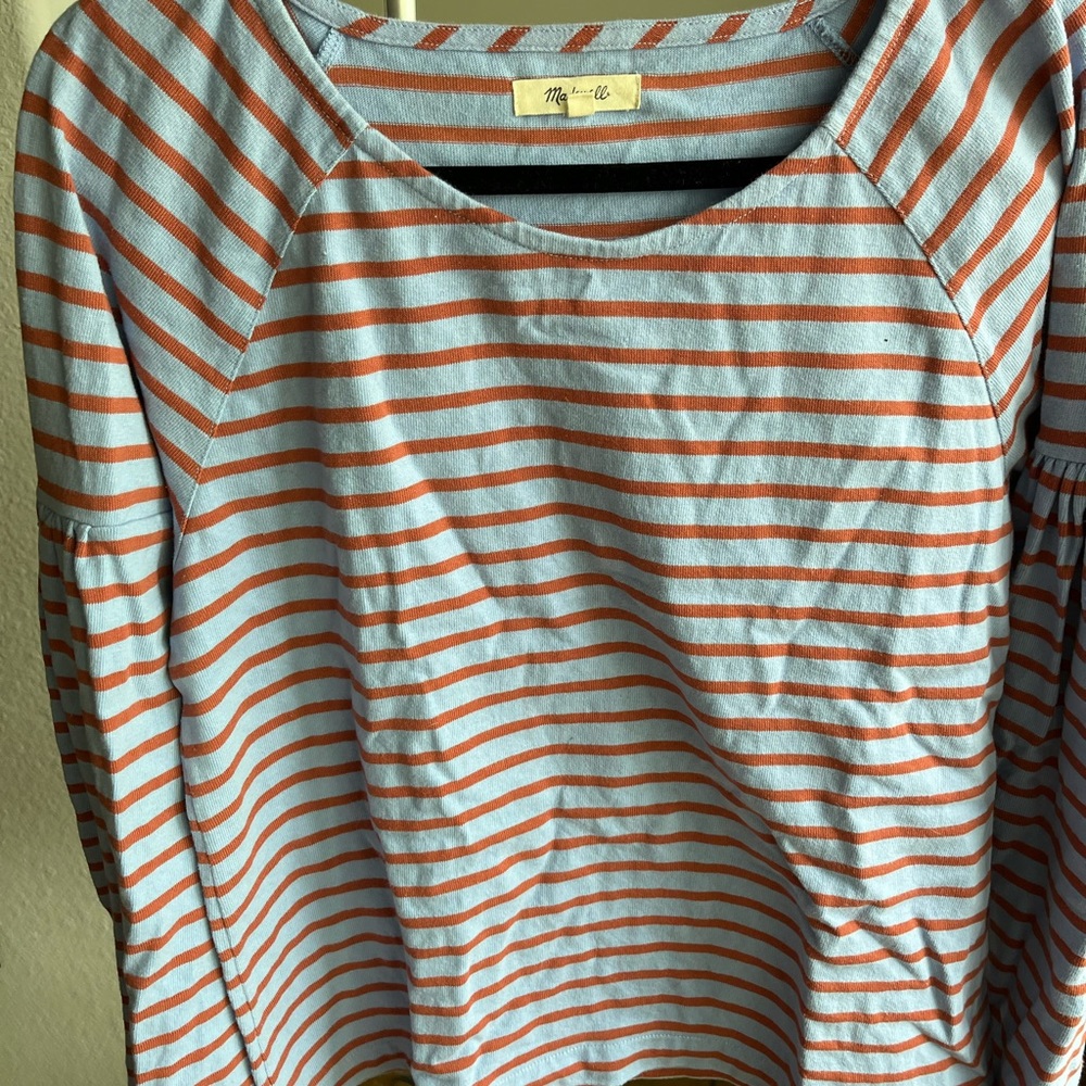 Purple and Orange Striped Long Sleeve Madewell Top